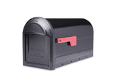 Architectural Mailboxes Barrington Galvanized Steel Post Mount Mailbox, Compatibility Code F, 79001BR10, Black, Large Capacit