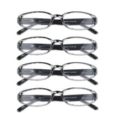 VisionGlobal 4 Pairs Reading Glasses with Spring Hinge, Blue Light Blocking Glasses for Women/Men (Black,+1.25 Magnification)4 C