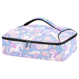 SyXIOP Insulated Casserole Carrier Bag Purple Rainbow Unicorns