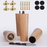PBUY Wood Furniture Legs Set of 4 Heavy Duty 6 Inch,Solid Table & Couch Legs Replacement, Feet for Sofa Ottoman Loveseat Bench D