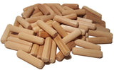 100 Pack 1/2 x 2 Wooden Dowel Pins Wood Kiln Dried Fluted and Beveled, Made of Hardwood