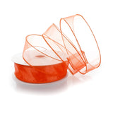 Ribbon Traditions 1.5 Wired Sheer Organza Ribbon Orange 50 Yards