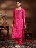 Libas Women'S Pure Cotton Kurta Set (390860R Pink L