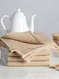 Encasa Homes Anti-Odour Waffle Kitchen Dish Towels, 18 x 28 inch (4 Pc Set) Highly Absorbent, Tea Towels for Cleaning & Quick Dr