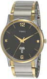 Timex Classics Analog Watch For Man With Black Round Dial & Two Tone Stainless Steel Bracelet Band Water Resistant Men'S Wrist W
