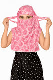 GirlS Scarf Latest Cotton Made Full Face Cover, Head, Hair Face Protection Sun Protection (Pink Grey), (Female)