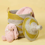 Basket, Laundry Hamper, Toy Storage, Blanket Basket, With Lid, Wicker, Woven, Bedroom, Living Room, Nursery, Decorative, Boho, S