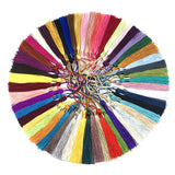 120 Pieces 5inch Silk Floss Tassels with Hang Loops Mini Tassels Mala Tassel Kits for Bookmarks Earring Jewerly Making Belt Clot