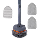 CLEANHOME Tub Tile Scrubber Brush with 3 Different Function Cleaning Pads and 56 Extendable Long Handle-No Scratch for Cleaning 