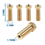 ALAMScN 12PcS V6 Volcano Brass Nozzle Kit 02mm 04mm 06mm 08mm Extra Extruder Nozzles 04mm M6 175mm Filament for 3D Printer Part