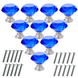 Akstore 10 Pcs Crystal Glass Cabinet Knobs 30mm Diamond Shape Drawer Kitchen Cabinets Dresser Cupboard Wardrobe Pulls Handles (B