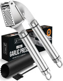 ORBLUE Garlic Press Stainless Steel - Premium Professional Grade Garlic Mincer, Crusher & Peeler Set - Easy Clean, Dishwasher Sa