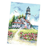 Stamped Cross Stitch Kits Patterns Embroidery Needlepoint Kit Seaside Lighthouse