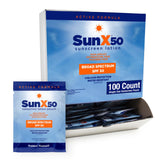 CoreTex Sun X 50 SPF Individual Sunscreen Packets Travel Size (100ct.) - Paraben, Oxybenzone, & Octinoxate Free - Oil Free, Broa