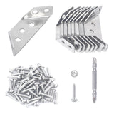 Maogoujian 10pcs Heavy Duty Stainless Steel Furniture Corner Connectors - Triangle Bracket with Drill and Screws, Universal for 