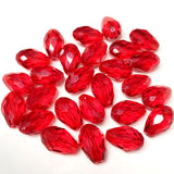 60pcs 8x12mm Crystal Glass Teardrop Beads Faceted Vertical Hole Shape Loose Spacer Beads for Jewelry Making DIY Bracelet Necklac
