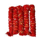 Ethnic Bandhej Red Chunni For Salwar Suit | Traditional Bandhani Cotton Dupatta For Women | Casual Wear Stole (Length 2 Mtr.) Pa
