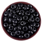 Nupuyai Pack of 30 Large Hole Stone Loose Beads for Jewelry Making, Polished Rondelle European Beads fit Charms Bracelet, Black 