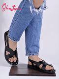 Shoetopia Women'S Girls-Snd-190 Flat Sandal-4 Kids Uk (Girls-Snd-190-Black)-Eu37,Black,4,B0D4VTTZ2H