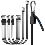 MILYARD 8 Pcs Adjustable Bungee Cord with Hooks 3 Sizes, 12 24 36 Black Super Elastic Bungee Straps with Carabiner, Heavy Duty O