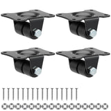 Finnhomy 1 Inch Caster Wheels Set of 4 Heavy Duty Low Profile Plate Rigid Casters Premium Solid Nylon Double Wheels 1,100 Lbs An