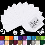 12PCS White Felt Fabric Sheets 9 x 12 - 1.6mm Thick Soft Felt for Craft Sewing DIY Patchwork Art Projects Decorations