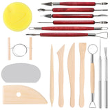 Tovotum Clay Sculpting Tools 17PCS Ceramic Pottery Carving Tools Set for Beginners Expert Art Crafts Pottery Clay Tool