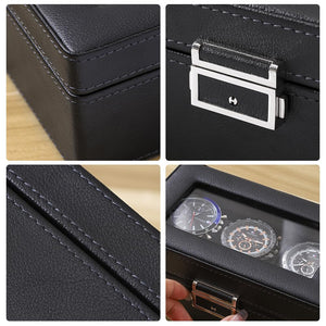 Anyasun Watch Box Organizer for Men,3 Slot Watch Display Case Valentines Gift PU Leather Watch Cases for Men Watch Storage,Watch