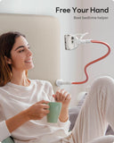 SAIJI Gooseneck Phone Stand for Bed, Lazy Bracket Cell Phone Holder Long Arm Clip Clamp Mount for Filming, Compatible with 4-7''