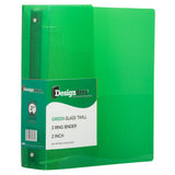 JAM PAPER Plastic 2 inch Binder - Green 3 Ring Binder - Sold Individually