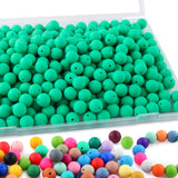 Sunrony 170Pcs 15mm Silicone Beads for Keychain Making, Round Silicone Beads for Pens and Necklace Bracelet Crafts Making(Dark G