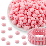 Kovict 200Pcs 14mm Silicone Beads, Abacus Silicone Beads for Necklace Bracelet Keychain Pens Craft(Candy Pink)