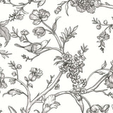 Safiyya 118x17.3 Peel and Stick Wallpaper Floral Birds Contact Paper Black and White Wall Paper Self Adhesive Removable Wallpape