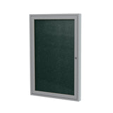 Ghent 24x18 1Door Outdoor Enclosed Vinyl Bulletin Board, Shatter Resistant, with Lock, Satin Aluminum Frame Ebony (PA12418V
