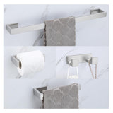 Brushed Nickel Bathroom Hardware Set, 4-Piece Bath Towel Bar Set SUS304 Stainless Steel Towel Rack Set for Bathroom, 23.6 inches