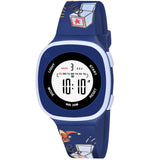 Shocknshop Square Digital Led Child Kids Children Unisex Printed Strap Blue Band Black Dial Watch For Boys & Girls Perfect For 3