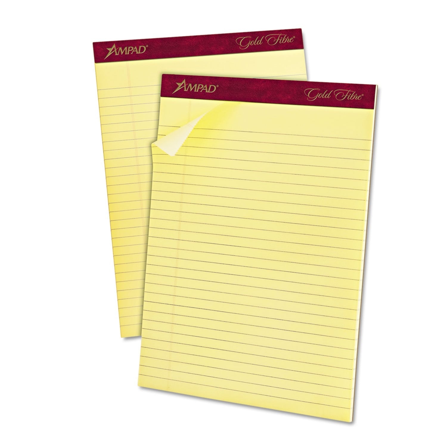 Ampad 20020 Perforated Pads, Wide Rule,50 Sht,8-1/2-Inch X11-3/4-Inch, Canary