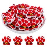 Lovymi 6PCS Christmas Silicone Focal Beads for Pens, Paw Christmas Silicone Beads for Keychain Making Bracelet Necklace Craft