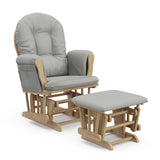 Storkcraft Premium Hoop Glider & Ottoman (Natural/Light Gray) - GREENGUARD Gold Certified Nursery Glider, Solid Wood Craftsmansh