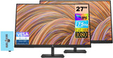 HP V27 G5 FHD IPS Monitor 65P64AA#ABA Bundle with Docztorm Dock, FHD IPS (1920x1080) 75Hz Display, HDMI 1.4, 1 DP 1.2, VESA Moun