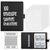 ChillyFar Money Saver Budget Binder Book with Pouches, 100 Envelope Challenge Binder with Numbers, A5 Money Budget Envelopes for