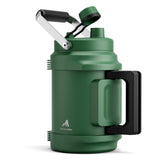 64oz Insulated Water Bottle for Outdoors: 2-in-1 Straw Spout Lid, Dual Handle, Leakproof, Keep Cold 48H, Half Gallon Stainless S