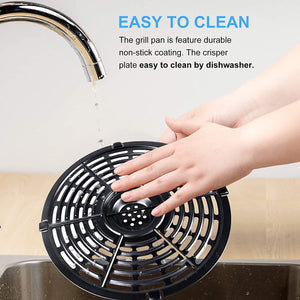 Air Fryer Grill Pan for Power XL 5QT Air fryer, 8.7'' 5QT Round Non-Stick Air Fryer Replacement Tray Rack Parts Accessories Cris