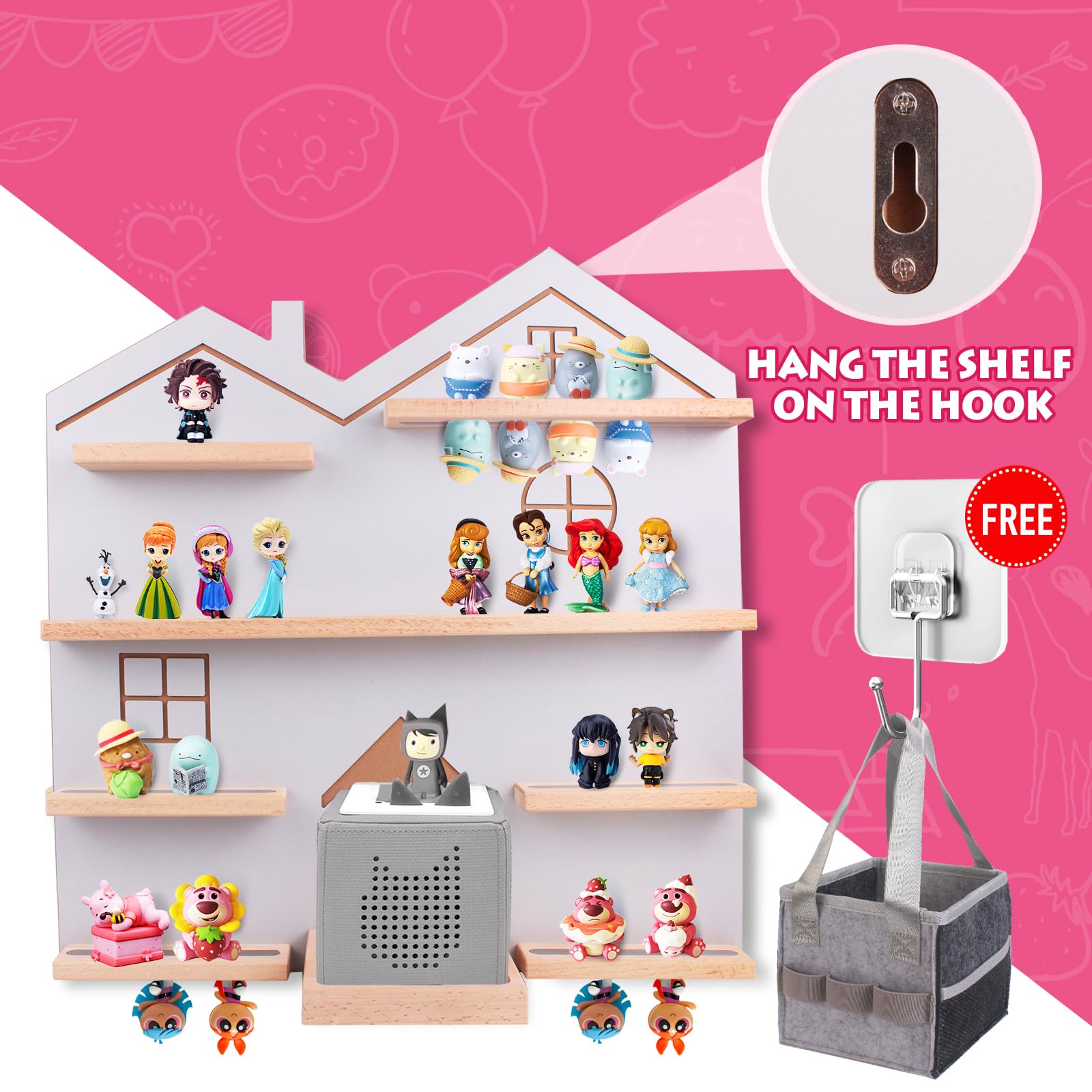 Givilio Large Tonie Shelf for Toniebox - Toniebox Storage for All Your Tonie Accessories, toniebox Characters and toniebox Figur