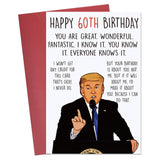 Funny 60th Birthday Card, Naughty Donald 60th Birthday Gifts Cards for Men Women, Great 60 Year Old Bday Gifts for Him Her, Uniq