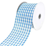 Homeford Gingham Canvas Wired Ribbon, 2-1/2-Inch, 10-Yard - Light Blue
