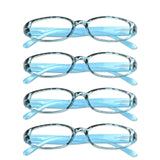 VisionGlobal 4 Pairs Reading Glasses with Spring Hinge, Blue Light Blocking Glasses for Women/Men (Blue,+3.25 Magnification)4 Co