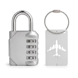 Sadruchi 4Digit Combination Luggage Lock With Steel Cable & Luggage Tag, Resettable Travel Padlock, Keyless Security Lock For S