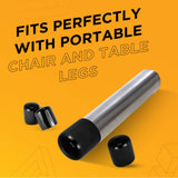 Prescott Plastics 2 1/2 (63.5mm) Outer Diameter Flexible Plastic Hole Caps, Round Black Metal Tubing End Caps, Strong Furnitur