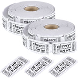 TaoBary 2 Rolls 1000 Pcs Free Drink Ticket Roll Raffle Party Tickets for Events Wedding and Parties(Wedding)
